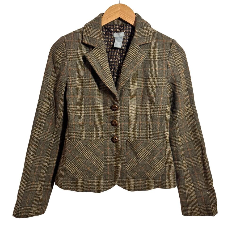 Delia's Wool Equestrian Elbow Patch Blazer Women‎ S Brown Old Money Y2K Preppy